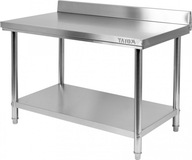 Pracovný stôl z nehrdzavejúcej ocele s policou 100x60