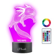 3D Axolotl LED nočná lampa Darček Váš nápis Meno Gravírovanie 16 farieb 3D Axolotl LED nočná lampa Darček Váš nápis Meno Gravírovanie 16 farieb