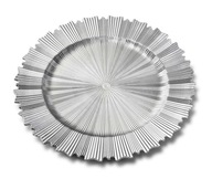 Strieborný ozdobný okrúhly podnos pod tanier