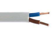 Biely elektrický kábel 300V OMYp 2x1mm - 20m Biely elektrický kábel 300V OMYp 2x1mm - 20m