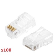 100x Zástrčný koniec RJ45 8P8C Cat5 Ugreen 100x Zástrčný koniec RJ45 8P8C Cat5 Ugreen