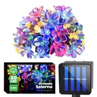 SOLÁRNA GARLANDA záhradná 50 LED 6,9 m RGB kvety SOLÁRNA GARLANDA záhradná 50 LED 6,9 m RGB kvety