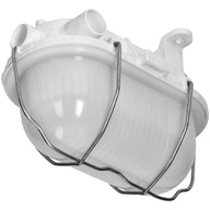 Svietidlo lampy E27, matné tienidlo, kovový skladací kryt, IP54, biela Svietidlo lampy E27, matné tienidlo, kovový skladací kryt, IP54, biela