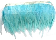Kohútie perie na stuhe AQUA MODRÁ 1m 15cm 9657 Kohútie perie na stuhe AQUA MODRÁ 1m 15cm 9657