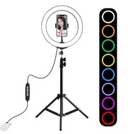 1,1 m statív s RGBW LED osvetlením 26 cm vlog / stream / smartfón 1,1 m statív s RGBW LED osvetlením 26 cm vlog / stream / smartfón