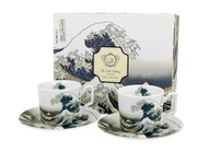 Porcelánová šálka s podšálkou, 2 ks šálky na espresso 110 ml, vln Porcelánová šálka s podšálkou, 2 ks šálky na espresso 110 ml, vln
