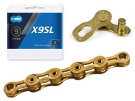 Reťaz KMC X9SL Ti-N Zlatá, 114 článkov, 6,6 mm 9-rýchlostná