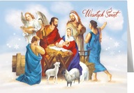 Náboženská vianočná pohľadnica bez prianí lux BRBT27