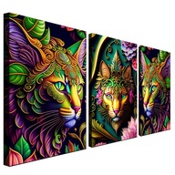 OBRAZ triptych mačka-mačky na plátne 120x60 OBRAZ triptych mačka-mačky na plátne 120x60