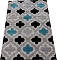Šedý tyrkysový škandinávsky koberec 120x160 maroko