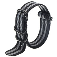 Remienok na hodinky NATO Ring Black 18mm vzor 25 Remienok na hodinky NATO Ring Black 18mm vzor 25