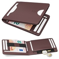 Pánska kožená peňaženka James Hawk Smart Wallet Tenká tenká RFID hnedá Pánska kožená peňaženka James Hawk Smart Wallet Tenká tenká RFID hnedá