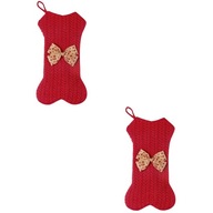 2PCS Xmas Pančuchy Vianočný stromček Darček Ponožková kosť