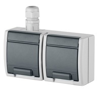 AQUANT DVOJITÁ ZÁSUVKA N/T IP65 ŠEDÁ 1242-65 AQUANT DVOJITÁ ZÁSUVKA N/T IP65 ŠEDÁ 1242-65