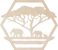 Šesťhranný safari sloní bonsajový stromček 30cm HRUBÝ 6mm