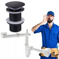 NÁSTENNÝ SIPHON UMÝVADLO CLICK CLACK ČIERNA ZÁSTRČKA NÁSTENNÝ SIPHON UMÝVADLO CLICK CLACK ČIERNA ZÁSTRČKA