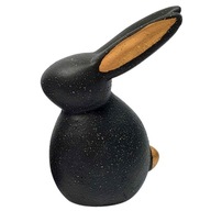Figúrka zajaca, ČIERNA, bodkovaná, 12 cm