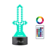 Meno darčeka 3D LED meč Minecraft Night Light Meno darčeka 3D LED meč Minecraft Night Light