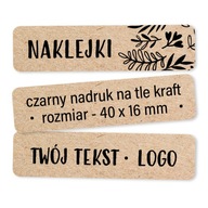 Firemné nálepky x1000 Malé podlhovasté Eco Kraft logo značky s nápisom Firemné nálepky x1000 Malé podlhovasté Eco Kraft logo značky s nápisom