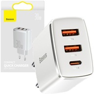 Baseus QC3.0 PD 2xUSB-A 1xUSB-C sieťová nabíjačka Baseus QC3.0 PD 2xUSB-A 1xUSB-C sieťová nabíjačka