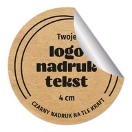 Eko samolepky Kraft s VAŠIM LOGOM, priemer 40 mm, 500 kusov