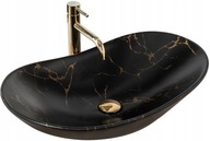 ROYAL MARBLE čierne matné keramické umývadlo, mramor Rea ROYAL MARBLE čierne matné keramické umývadlo, mramor Rea