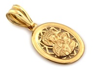 Zlatý medailón 585 s Pannou Máriou Čenstochovskou, oválny