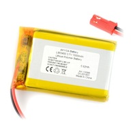 Li-Pol Akyga 1600mAh 1S 3,7V batéria - JST-BEC konektor + zásuvka Li-Pol Akyga 1600mAh 1S 3,7V batéria - JST-BEC konektor + zásuvka