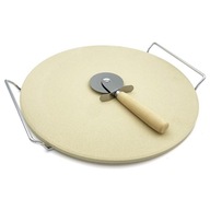 KAMEŇ NA PEČENIE PIZZOVÉHO CHLIBA ŠAMOT 33cm + NÔŽ KAMEŇ NA PEČENIE PIZZOVÉHO CHLIBA ŠAMOT 33cm + NÔŽ
