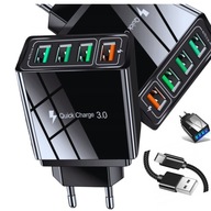 FAST Wall Charger 4x USB 3A Fast Charging Universal + KÁBL FAST Wall Charger 4x USB 3A Fast Charging Universal + KÁBL