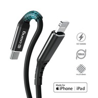 USB-C BLESK RÝCHLONABÍJACÍ KÁBEL S MFI CERTIFIKÁTOM 150CM ČIERNA - CRONG