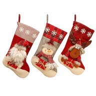 SET 3 x Ozdobné vianočné pančuchy ku krbu darček XXL 22 x 46 cm SET 3 x Ozdobné vianočné pančuchy ku krbu darček XXL 22 x 46 cm