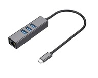 HUB USB-C 3.1 3x USB 3.0 RJ45 LAN sieťová karta