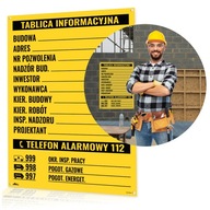 INFORMAČNÁ TABUĽA OHS NA STAVBU 50X70CM PVC 1MM