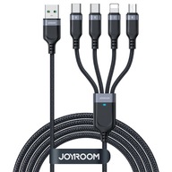 4v1 USB-A - 2 x USB-C / Lightning / Micro kábel na nabíjanie a prenos