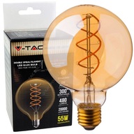 LED FILAMENT žiarovka 6W 480lm E27 G125 V-TAC guľ LED FILAMENT žiarovka 6W 480lm E27 G125 V-TAC guľ