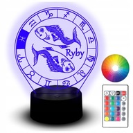 LED NOČNÁ LAMPA ZNAMENIE ZODIAC RYBY RYBA 3D NÁZOV LED NOČNÁ LAMPA ZNAMENIE ZODIAC RYBY RYBA 3D NÁZOV