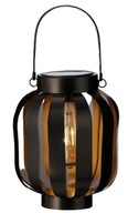 LAMPION lampáš SOLAR LED kovový čierny 22 cm