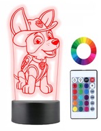 Gravírovanie mena 3D LED nočnej lampy Paw Patrol Tracker Gravírovanie mena 3D LED nočnej lampy Paw Patrol Tracker