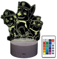 3D LED USB NOČNÁ LAMPA TÍM PAW PATROL 16 FAREB + BAJKA DIAĽK. 3D LED USB NOČNÁ LAMPA TÍM PAW PATROL 16 FAREB + BAJKA DIAĽK.