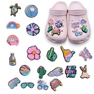 GOMBÍKY ŠPIČKY LETNÉ PRÁZDNINOVÉ KVETY DO OBUV CROCS CHARMS 19 KS GOMBÍKY ŠPIČKY LETNÉ PRÁZDNINOVÉ KVETY DO OBUV CROCS CHARMS 19 KS