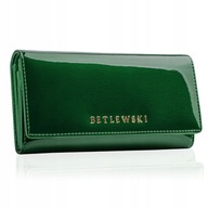 Dámska kožená peňaženka Betlewski, veľká, patentovaná, horizontálna, s RFID západkou