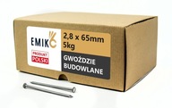Stavebné klince na drevo 2,8x65mm 2,5 palca Black Smooth 5kg Stavebné klince na drevo 2,8x65mm 2,5 palca Black Smooth 5kg