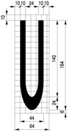 Cestná šablóna, výška 160cm, písmeno U, materiál, hrúbka: 1mm