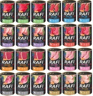 RAFI Mokré krmivo pre psov MIX CHUTÍ 24 x 400g