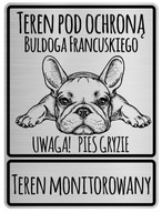 Attention Dog Information sign Francúzsky buldoček