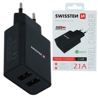 RÝCHLA SIEŤOVÁ NABÍJAČKA 2x USB 2.1A SWISSTEN RÝCHLA SIEŤOVÁ NABÍJAČKA 2x USB 2.1A SWISSTEN