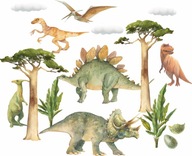 Nálepky na stenu DINOSAURS 100X100cm D4 Nálepky na stenu DINOSAURS 100X100cm D4
