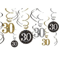 30. tridsiatka Dekorácia 12 ks - 30. narodeniny 30. tridsiatka Dekorácia 12 ks - 30. narodeniny