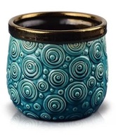 Tyrkysová a zlatá Vintage poťah - Okrúhly 14x13 cm Tyrkysová a zlatá Vintage poťah - Okrúhly 14x13 cm